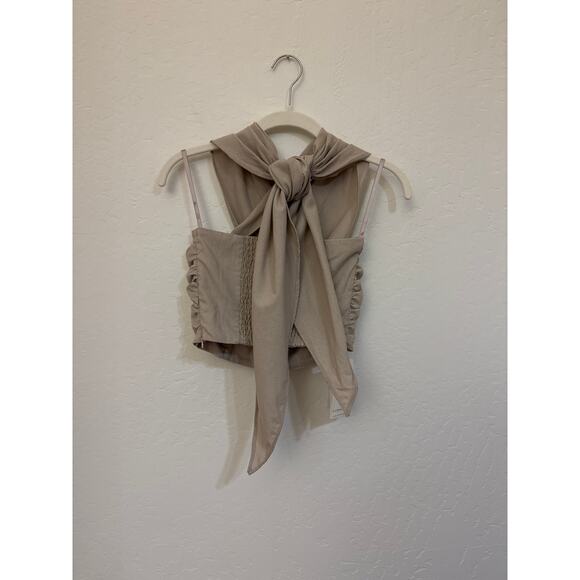 NWT. Commence Khaki Cotton and Linen Cross Halter Tank -Size XS - Picture 5 of 12